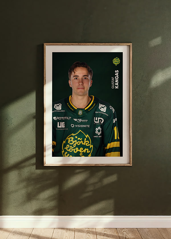 Poster Gustaf Kangas #16 Björklöven 2025/2026 crossfade