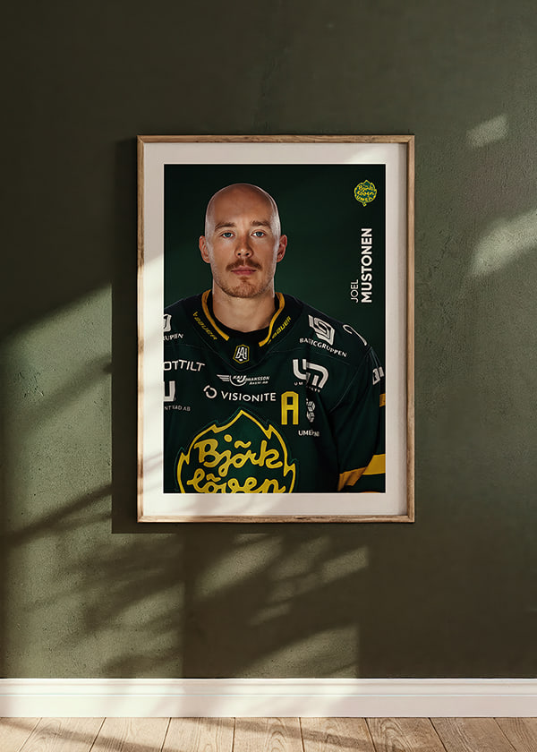 Poster Joel Mustonen #39 Björklöven 2025/2026 crossfade