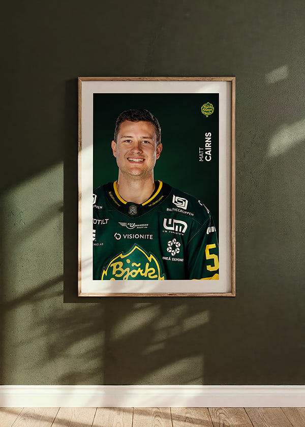 Poster Matt Cairns #57 Björklöven 2025/2026 crossfade