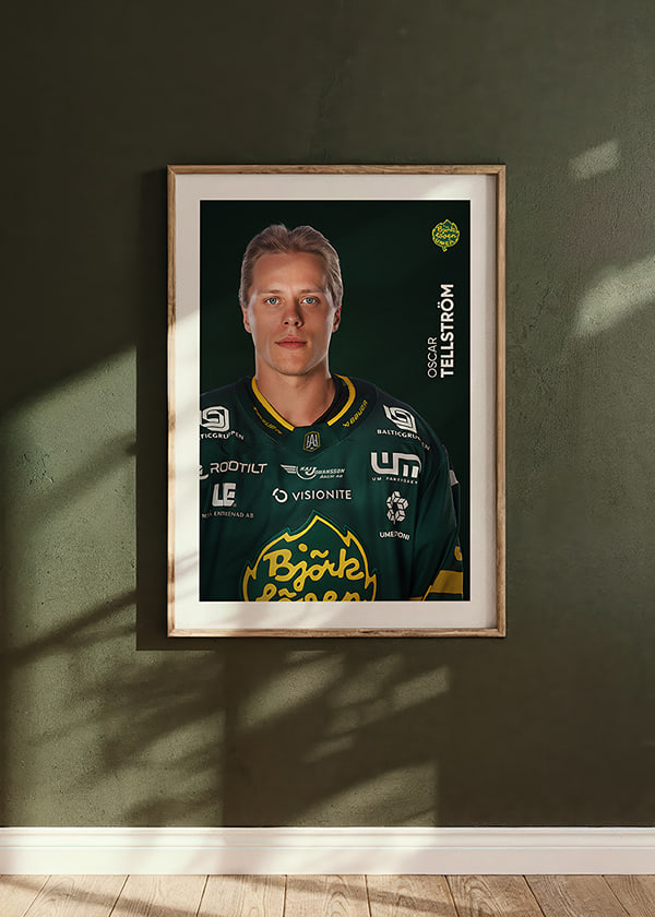 Poster Oscar Tellström #91 Björklöven 2025/2026 crossfade