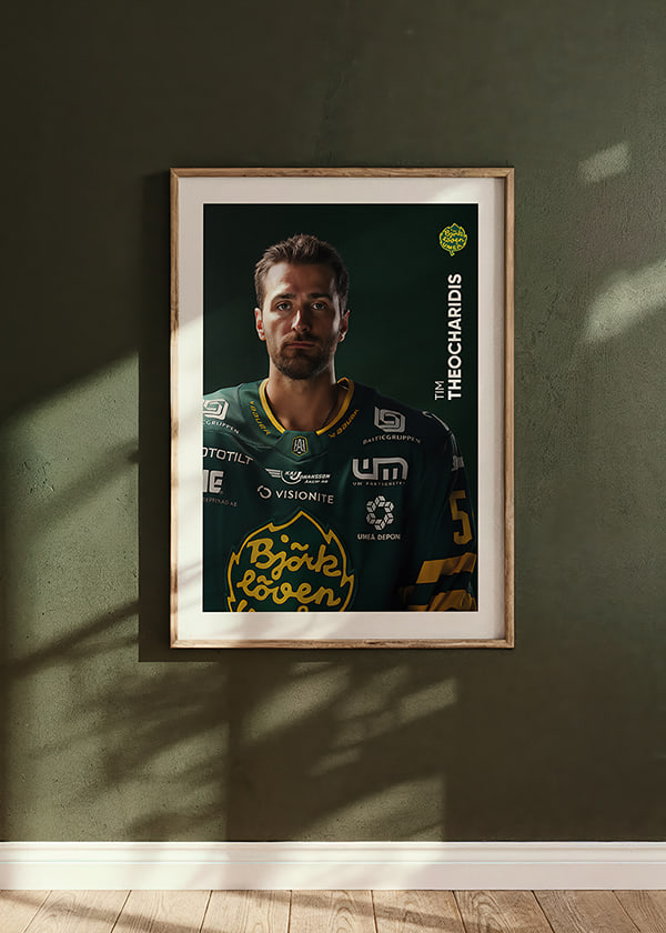 Poster Tim Theocharidis #59 Björklöven 2025/2026 crossfade
