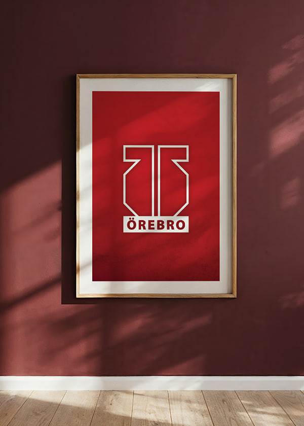 Poster Logo Örebro Röd/Vit crossfade