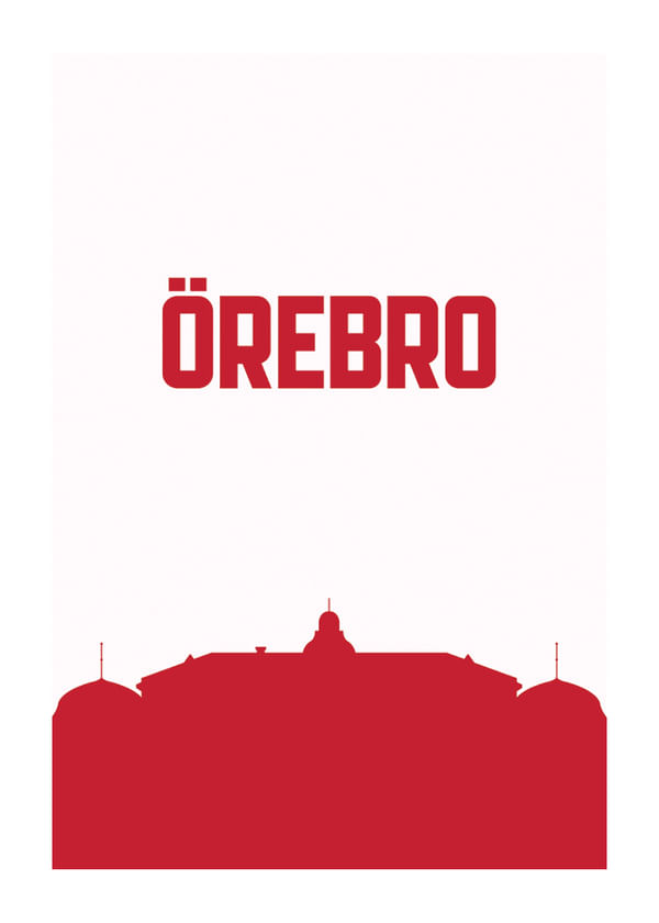Poster Örebro Slott Röd No2