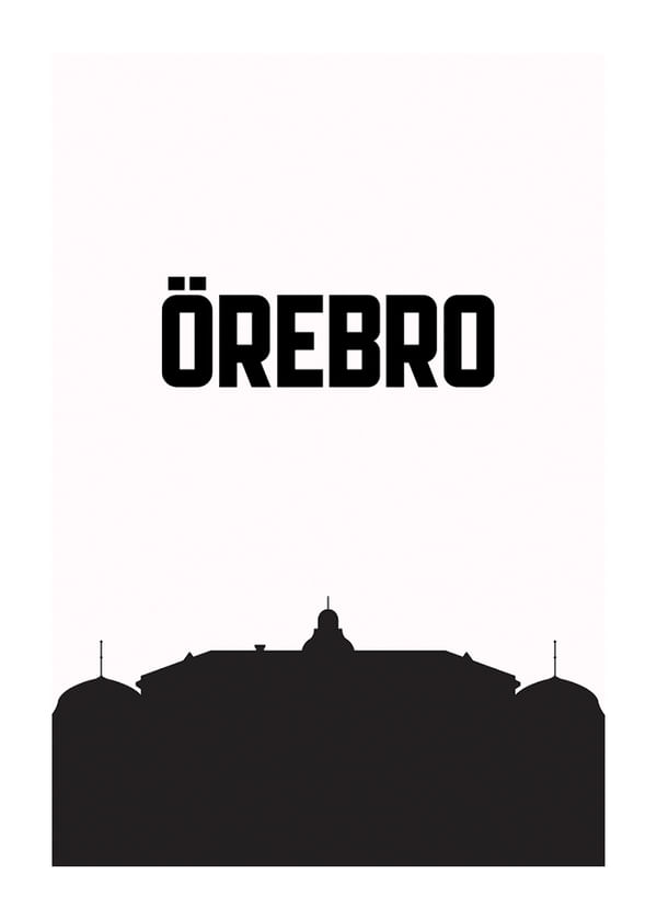 Poster Örebro Slott Svart No2