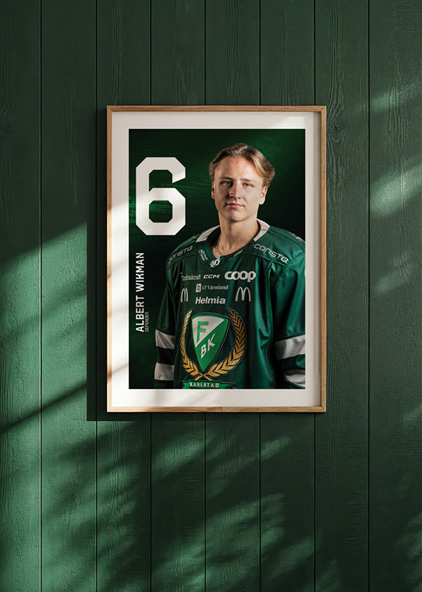 Poster Albert Wikman #6 Färjestad BK 2025/2026 crossfade