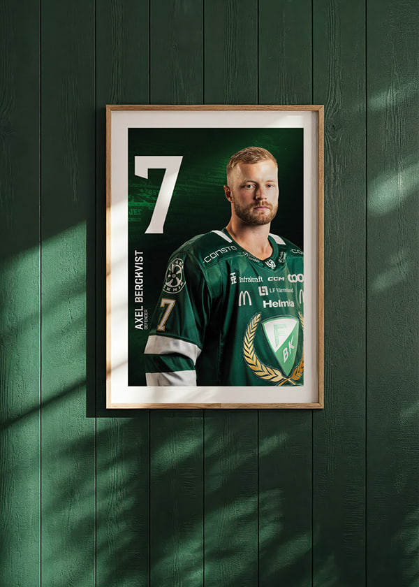 Poster Axel Bergkvist #7 Färjestad BK 2025/2026 crossfade