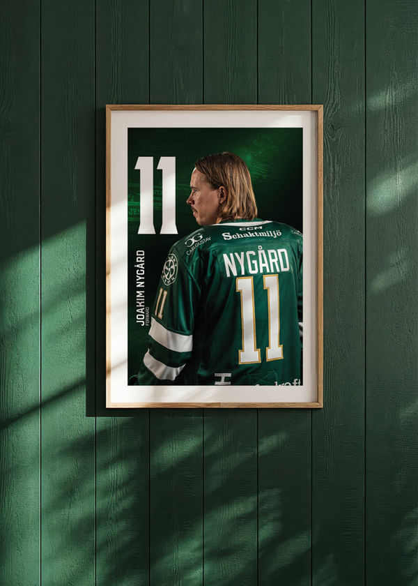 Poster Joakim Nygård #11 Färjestad BK 2025/2026 crossfade