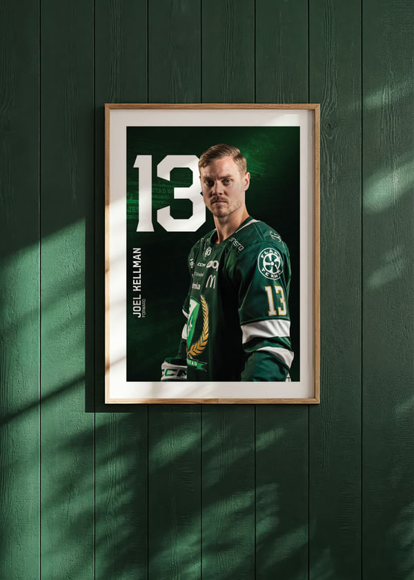 Poster Joel Kellman #13 Färjestad BK 2025/2026 crossfade