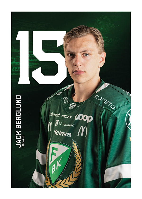 Poster Jack Berglund #15 Färjestad BK 2025/2026