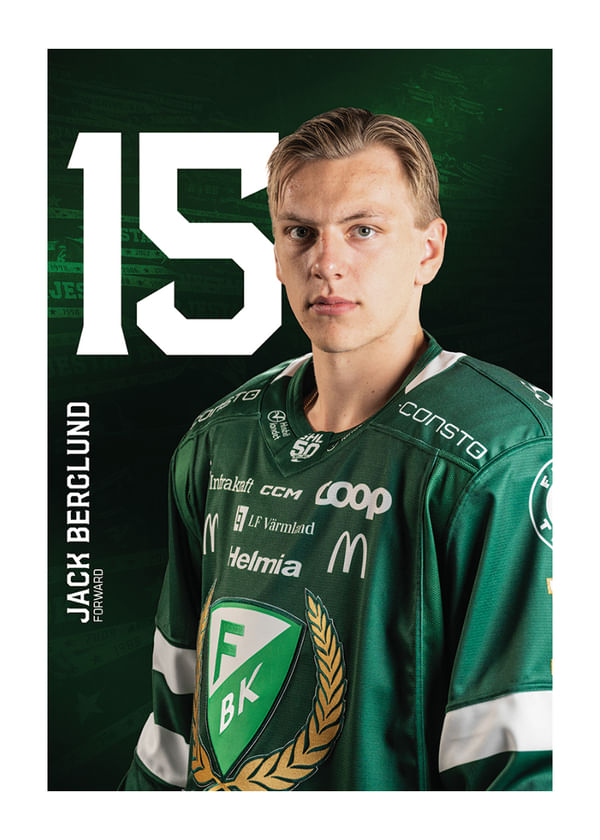 Poster Jack Berglund #15 Färjestad BK 2025/2026