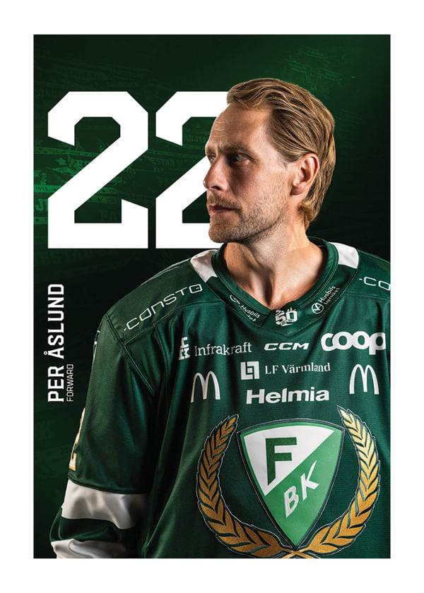 Poster Per Åslund #22 Färjestad BK 2025/2026