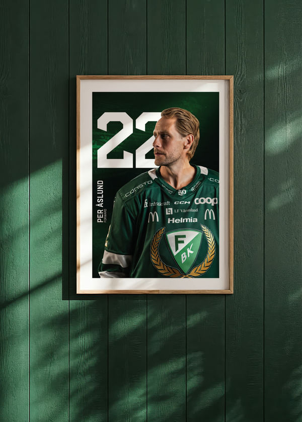Poster Per Åslund #22 Färjestad BK 2025/2026 crossfade
