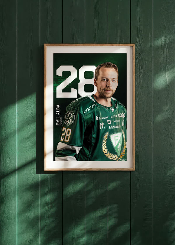Poster Emil Alba #28 Färjestad BK 2025/2026 crossfade
