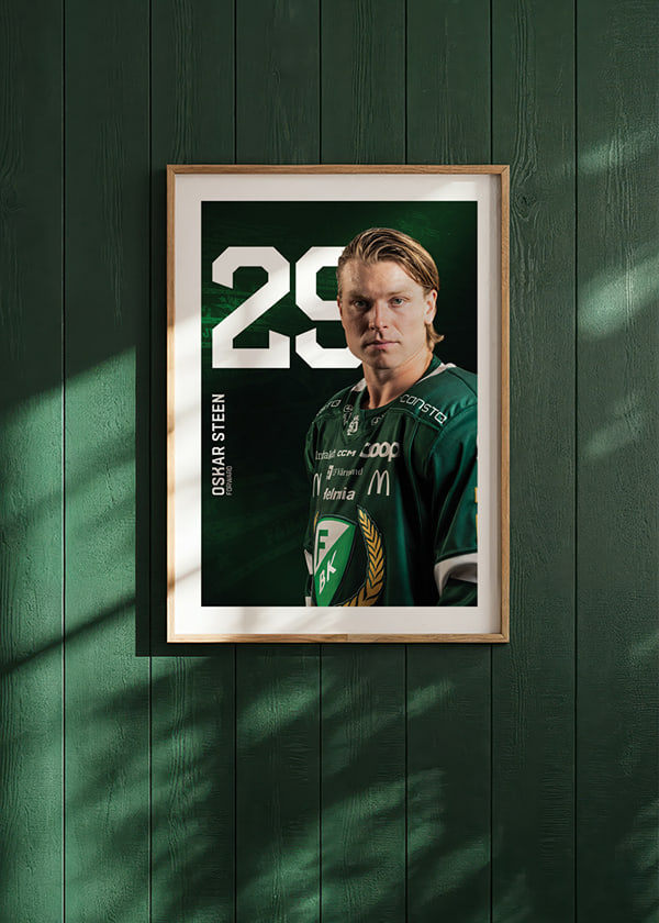 Poster Oskar Steen #29 Färjestad BK 2025/2026 crossfade
