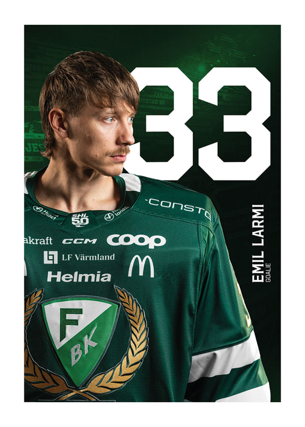 Poster Emil Larmi #33 Färjestad BK 2025/2026