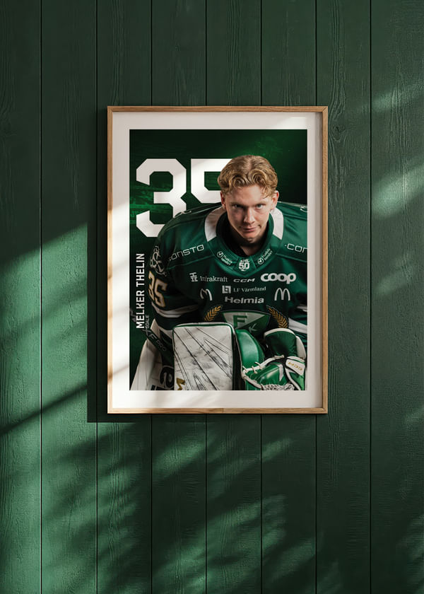 Poster Melker Thelin #35 Färjestad BK 2025/2026 crossfade