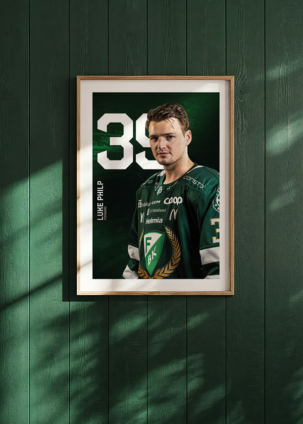 Poster Luke Philip #39 Färjestad BK 2025/2026 crossfade