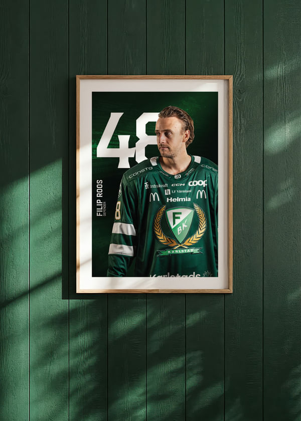 Poster Filip Roos #48 Färjestad BK 2025/2026 crossfade