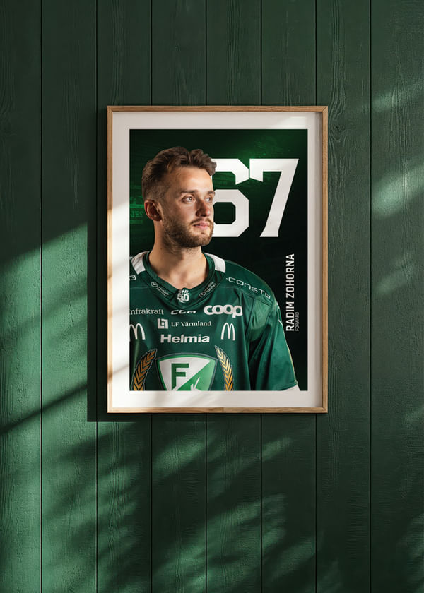 Poster Radim Zohorna #67 Färjestad BK 2025/2026 crossfade