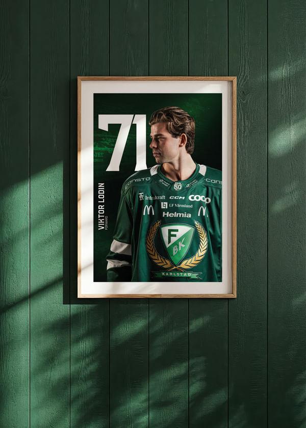 Poster Viktor Lodin #71 Färjestad BK 2025/2026 crossfade