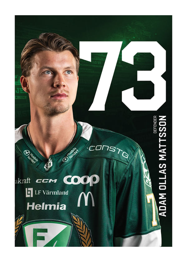 Poster Adam Ollas Mattsson #73 Färjestad BK 2025/2026