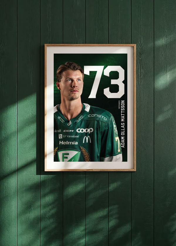 Poster Adam Ollas Mattsson #73 Färjestad BK 2025/2026 crossfade