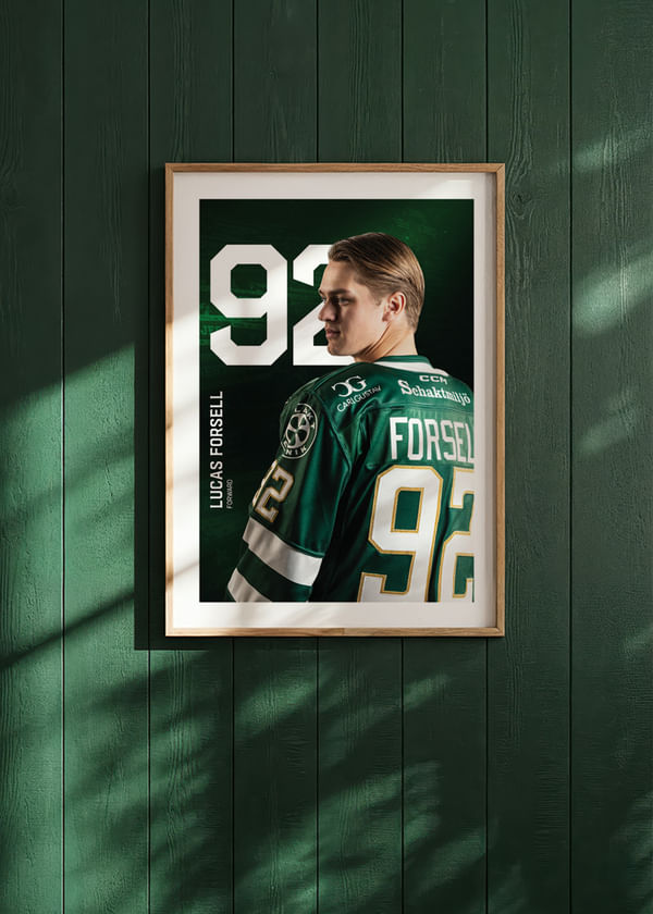 Poster Lucas Forsell #92 Färjestad BK 2025/2026 crossfade