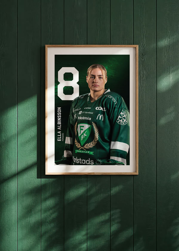 Poster Ella Albinsson #8 Färjestad BK 2025/2026 crossfade