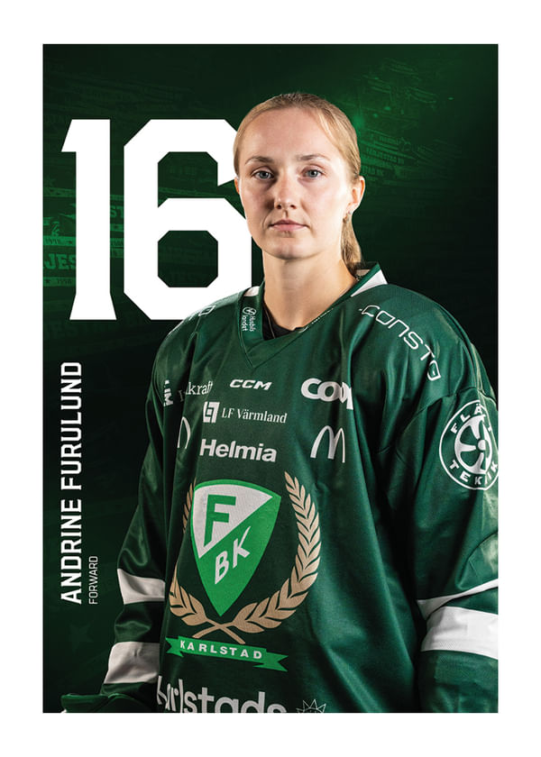 Poster Andrine Furulund #16 Färjestad BK 2025/2026
