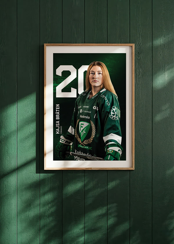 Poster Kajsa Bråten #20 Färjestad BK 2025/2026 crossfade