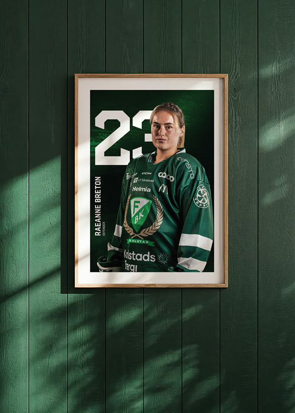 Poster Raeanne Breton #23 Färjestad BK 2025/2026 crossfade