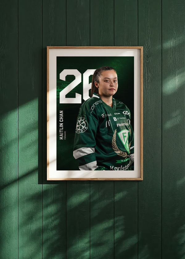 Poster Kaitlin Chan #26 Färjestad BK 2025/2026 crossfade