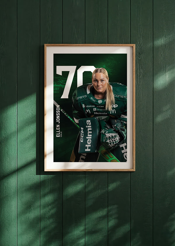 Poster Ellen Jonsson #70 Färjestad BK 2025/2026 crossfade