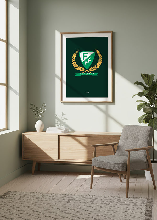 Poster Logo Färjestad BK Grön crossfade