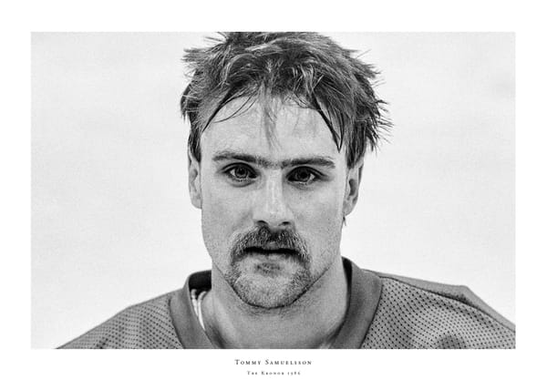 Poster Tommy Samuelsson Färjestad BK Landslagsmatch Mot Finland 1986