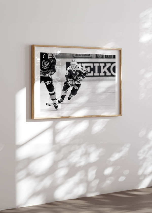 Poster Håkan Loob Färjestad BK Mot Djurgården 1982 crossfade
