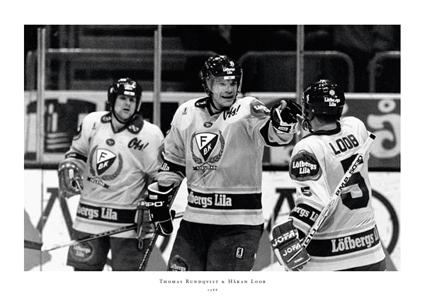 Poster Thomas Rundqvist Och Håkan Loob Färjestad BK SM-Guld 1988