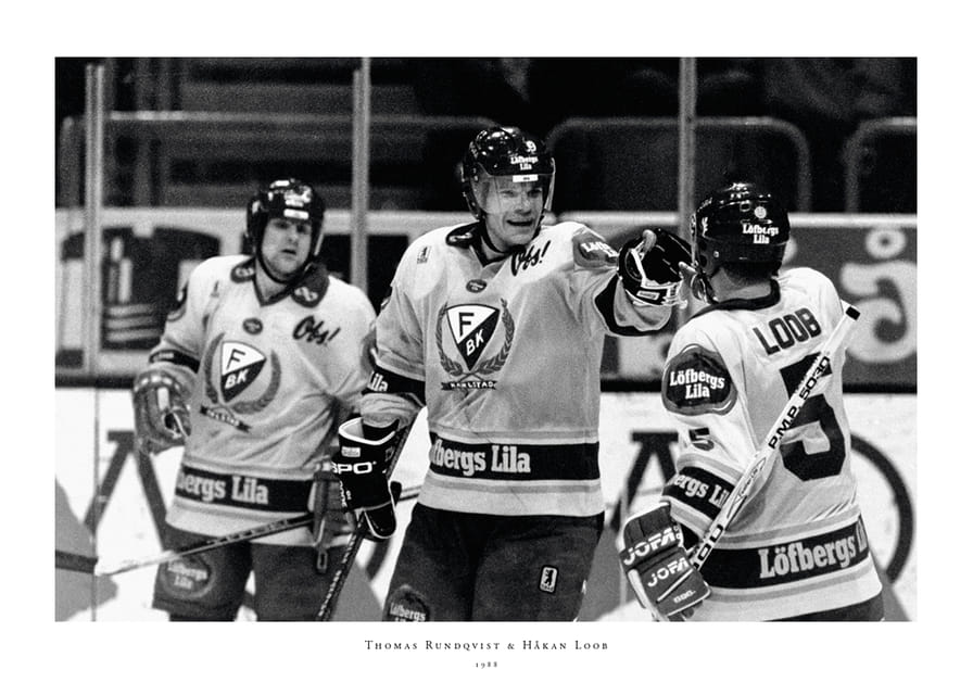 Thomas Rundqvist Och Håkan Loob Färjestad BK SM-Guld 1988-12
