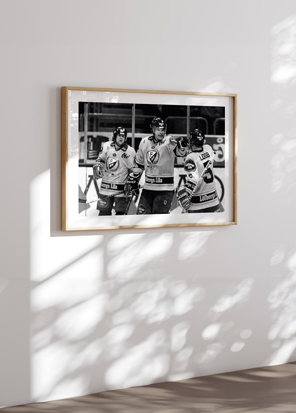 Poster Thomas Rundqvist Och Håkan Loob Färjestad BK SM-Guld 1988 crossfade