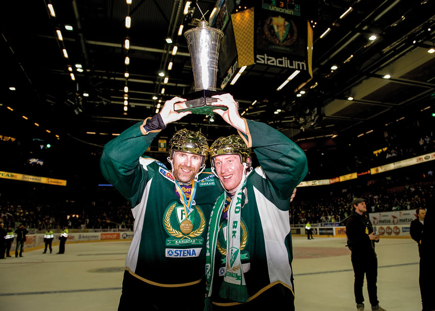 Peter Nordström Och Jörgen Jönsson Färjestad BK SM-Guld 2009-12