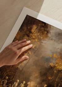 Csontvázgyűjtemény tábortűz mellett titokzatos őszi erdőben-5