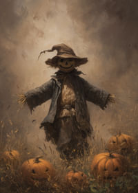 Egy titokzatos madárijesztő a tökök között őszi hangulatot áraszt-3