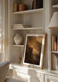 Egy titokzatos kastély, madarakkal körülvéve, drámai alkonyatkor-4