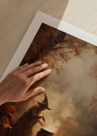 Varázslatos őszi jelenet egy boszorkánnyal és csillogó sütőtökkel-5