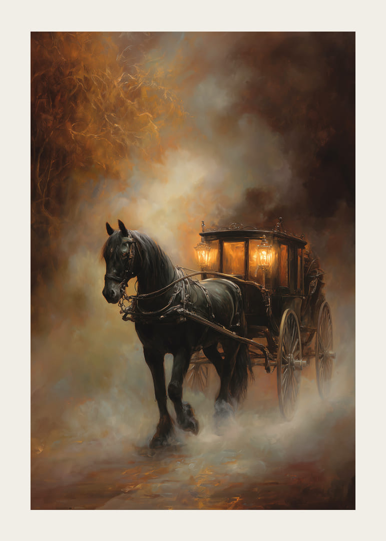In a mysterious haze, an enchanting horse and carriage appear-12