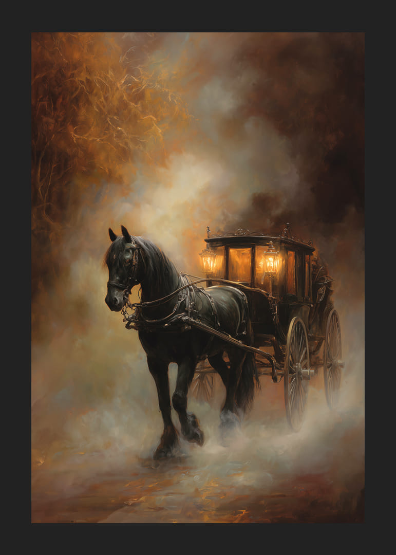 In a mysterious haze, an enchanting horse and carriage appear-12