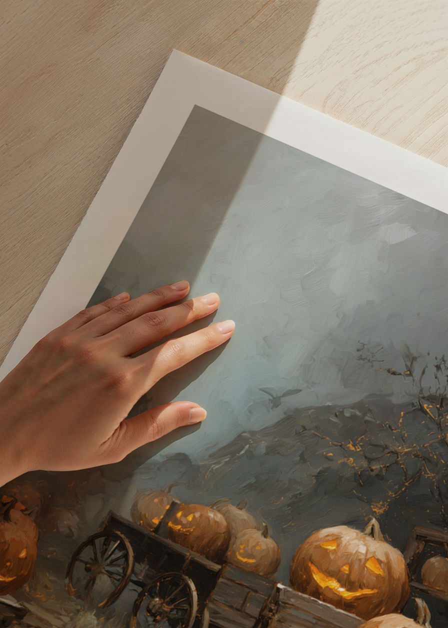 Hangulatos tökök világítják meg a ködös erdei ösvényt-12