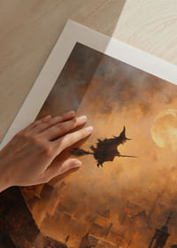 Une sorcière enchantée plane au-dessus d'un village au clair de lune.-5