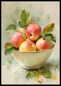 Una fresca mezcla de manzanas en un bol da vida a la habitación.-2