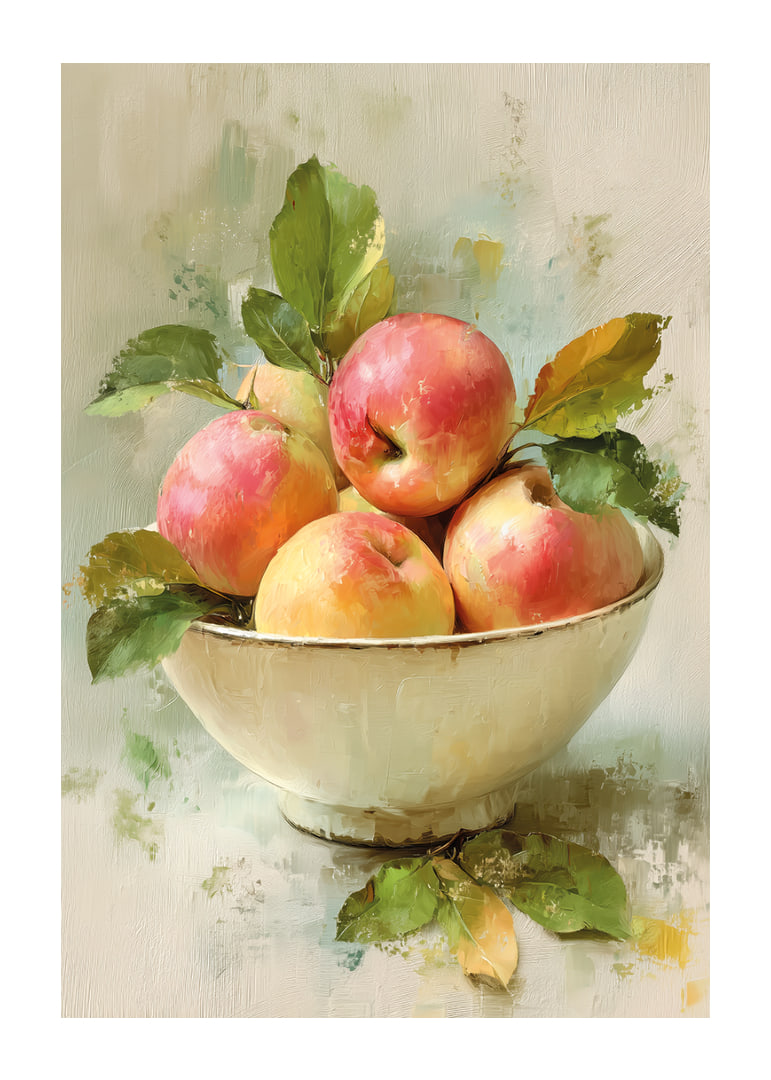 Un mélange de pommes fraîches dans un bol égaye la pièce.-12